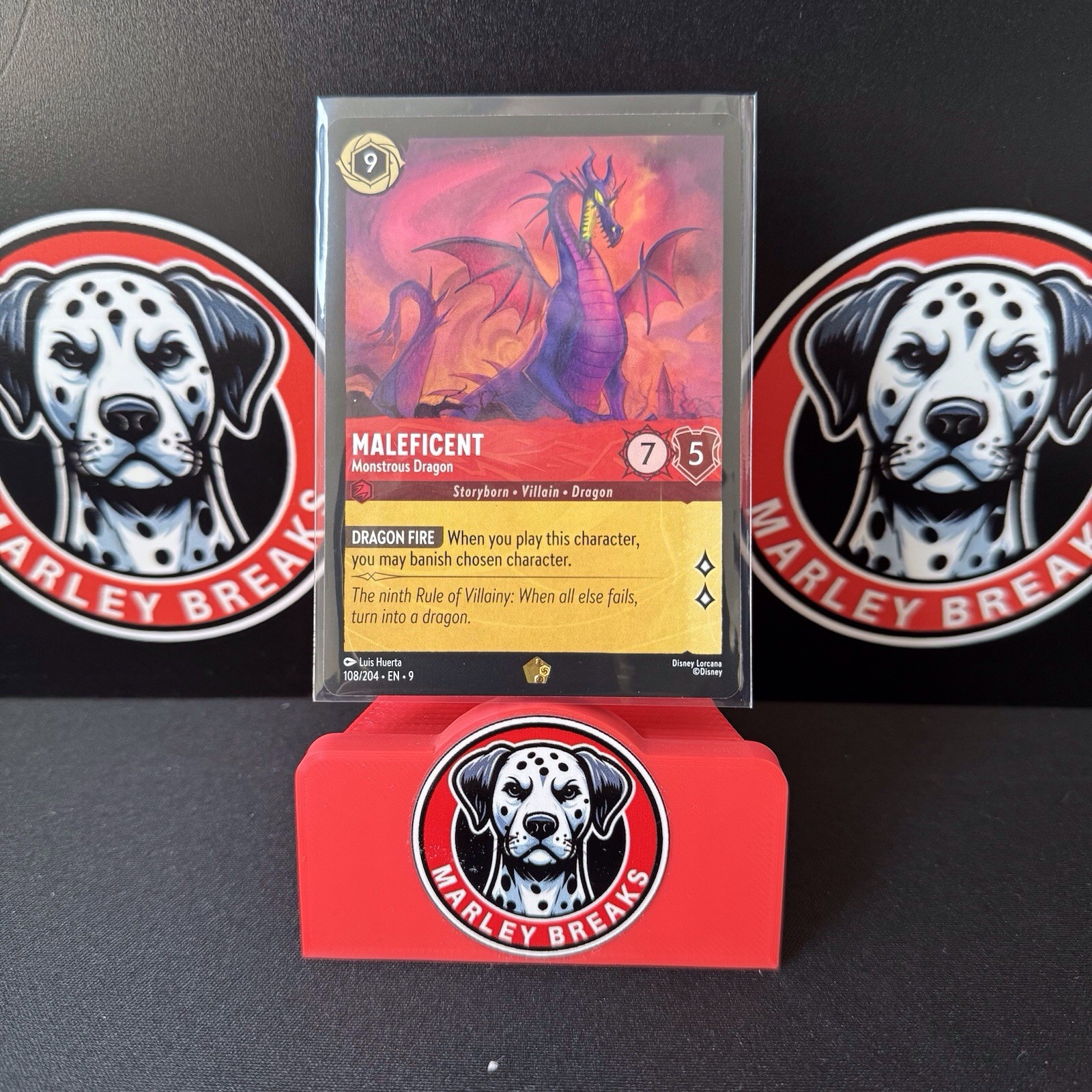 Disney Lorcana TCG Fabled Maleficent Monstrous Dragon Legendary Card 108/204 NF