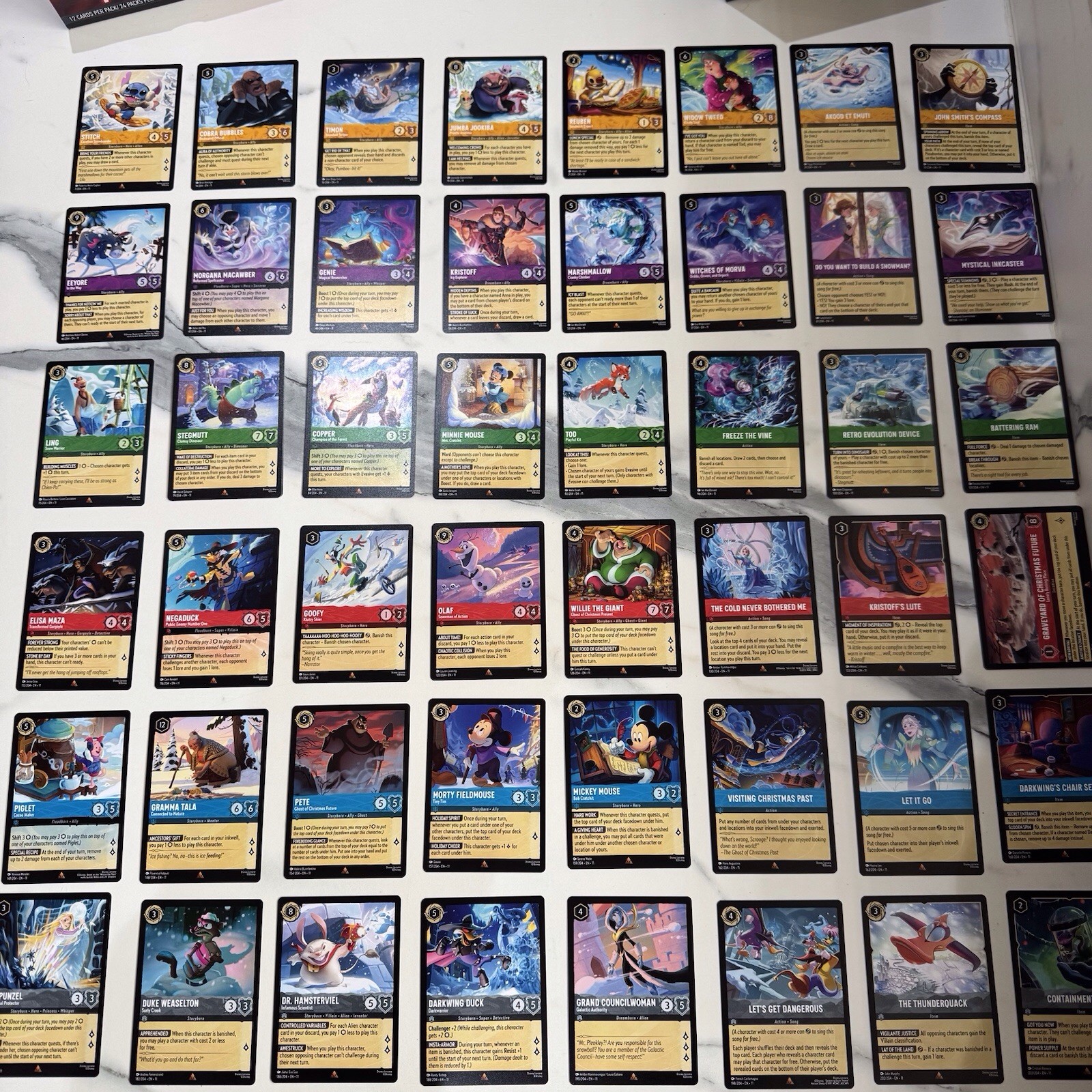 Disney Lorcana TCG Winterspell Huge Bundle! Super Rare, Rare, UC, C & Puzzle!